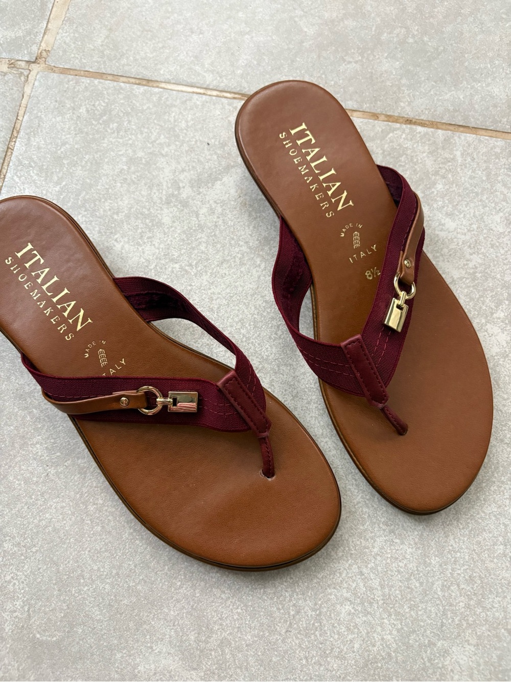 Italian Shoemakers Burgundy Slingback Sandal